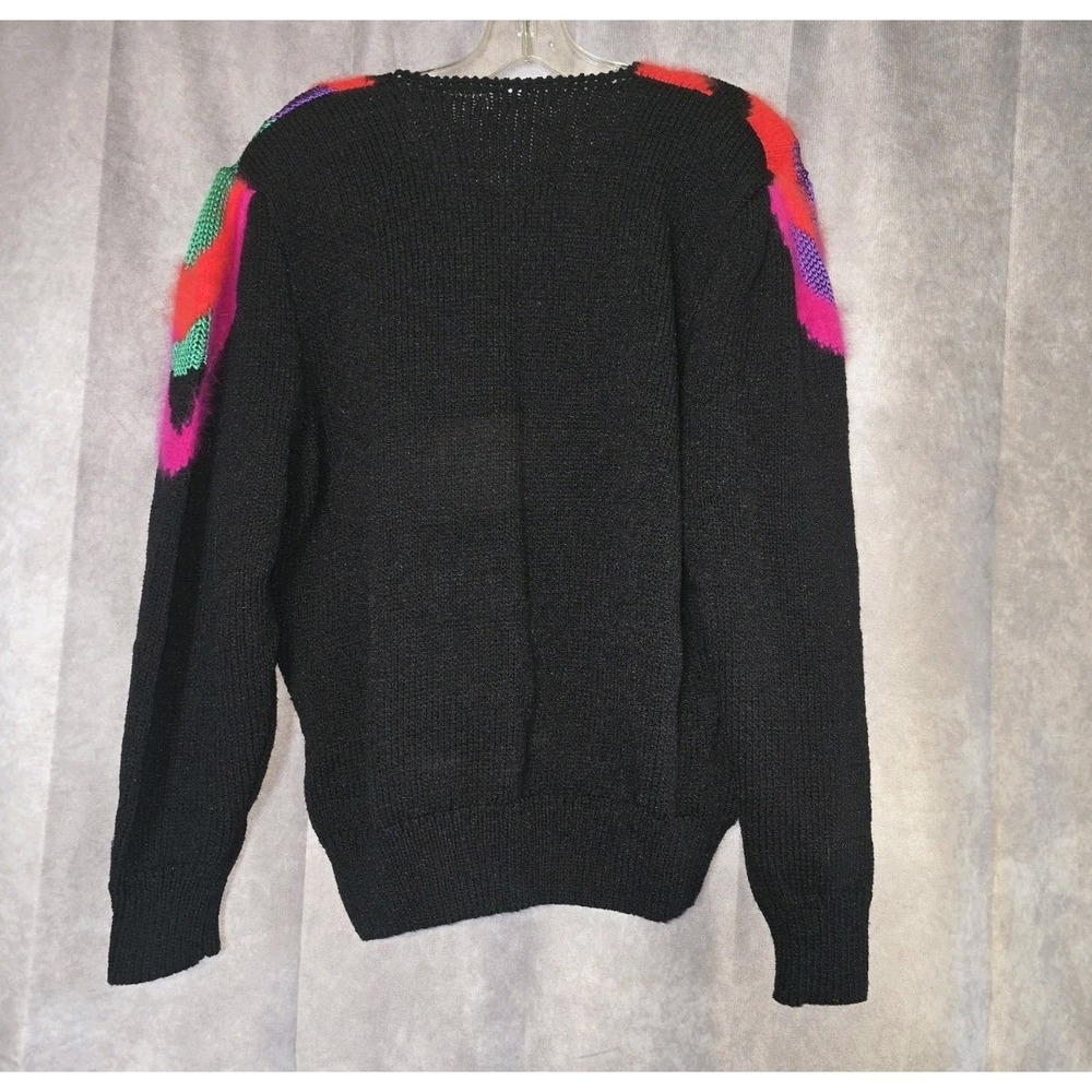 VTG Eugenia by Angenie Women's SZ L Wool/Angora Blend Sweater 80s Puff Sleeve - Picture 3 of 5